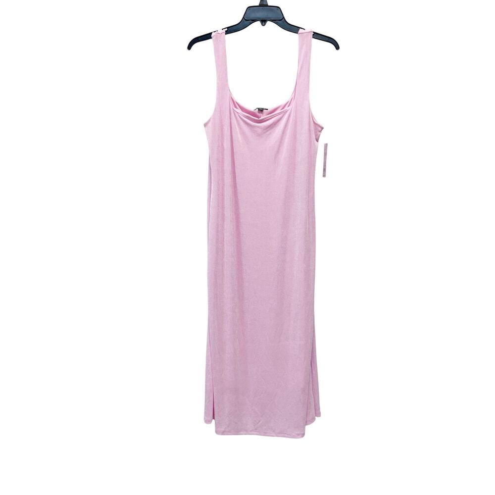 Wild‎ Fable Women's Ribbed Square Neck Midi Bodycon Dress Pink Size XL